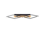 Brilliant Deckenleuchte "Woodbridge", Schwarz (Schwarz, Holz), 1, H: 6,2Cm, 1 Stk., Leuchten, 3 Stufen üBer Wandschalter Dimmbar 71X35Cm - 3100 Lumen 3000 Kelvin, Deckenleuchte