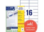 Avery Zweckform 3484 - Etichette - Bianco - 37 X 105 Mm - 3200 Etichette (200 Fogli X 16) (3484-200)