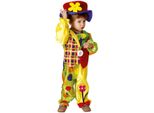 Costume Da Clown Per Bambino (Tuta Con Cappello) Taglia: 104-110 (3-4 Anni)
