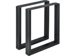 Set Di 2 Gambe Per Tavolo Da Pranzo "Makers"" 60 X 72 Cm Acciaio Nero"