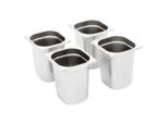 Vidaxl Contenitori Gastronorm 8 Pz. Gn 1/6 200 Mm Acciaio Inox