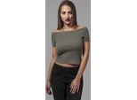 Urban Classics Donna - Top A Costine Off Shoulder Oliv - M