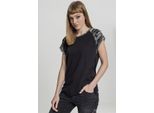 DáMské TričKo Urban Classics Ladies Contrast Raglan Tee Nero/Darkcamo - M