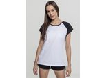 Urban Classics Donna - Raglan Top A Contrasto Weiß - Xs