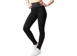 DáMské Leginy Urban Classics Donna Interlock Leggings A Vita Alta Blk/Blk - Xs
