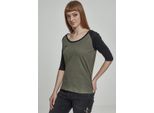 Urban Classics Donna 3/4 Raglan A Contrasto Oliva/Nero - 5XL