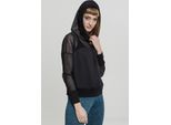 Urban Classics Donna - Felpa Con Cappuccio Sport Fitness Mesh Nero - S