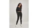 DáMské Leginy Urban Classics Donna Check Leggings A Vita Alta Nero/Bianco - S