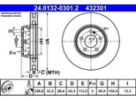 Ate 24.0132-0301.2 - Oe 421 27 12 Disco Freno Per Classe C (C205), Classe C (S205), Cls (C257), Classe E (W213), Classe E (S213), Classe E (A238), Classe E (C238), Classe C (W205), Classe C (A205)