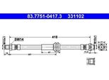 Ate 83.7751-0417.3 - Tubo Freno Oe 34 30 6 772 556 Per (R56), Cabriolet (R57), Clubman (R55), Clubvan (R55), Coupé (R58), Roadster (R59)