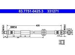 Ate 83.7751-0425.3 - Oe 34 30 6 793 611 Tubo Freno Per (R50, R53), Cabriolet (R52)