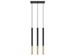 Lampada A Sospensione Mozaica 3L Nero/Oro 3Xg9 8W Acciaio 90X5X30Cm Sollux Lighting