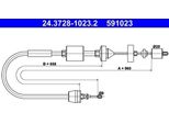 Ate 24.3728-1023.2 - Oe 30670 00QAD Cavo Frizione Per Clio Ii, Kangoo (Kc), Kangoo (Fc), Thalia I (Lb), Thalia Ii (Lu)