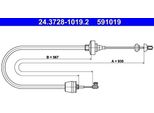 Ate 24.3728-1019.2 - Oe 77 00 430 111 Cavo Frizione Per Twingo I (C06), Twingo I (S06)