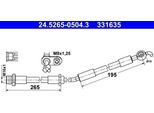 Ate 24.5265-0504.3 - Tubo Freno Oe 90947 W2034 Per Yaris (P13)