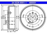 Ate 24.0226-8001.1 - Oe 701 609 617 Tamburo Del Freno Per T4