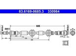 Ate 83.6169-0685.3 - Tubo Freno Oe 7L6 611 701 Per Touareg (7L)