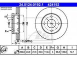 Ate 24.0124-0192.1 - Oe 4605A068 Disco Freno Per Forfour (454)