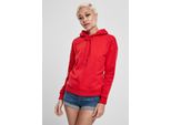 Urban Classics TB1524 | Felpa Con Cappuccio Da Donna Con Polsini A Coste - Colore: Rosso Fuoco - Taglia: Xs