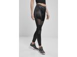DáMské Leginy Urban Classics Ladies Shiny Tech Mesh Leggings Nero - S
