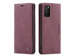 Custodia Huawei P40, Custodia Retrò In Finto Cuoio, Tasche Per Carte, Chiusura Magnetica, Custodia Con Funzione Stand Per Huawei P40 Rosso