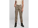 Urban Classics Donna - Pantaloni Cargo A Vita Alta Taupe - Xxl