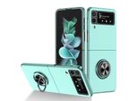 Custodia Rigida Sottile Per Samsung Galaxy Z Flip 4 5G, Con Supporto Ad Anello Blu