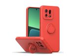 Custodia Xiaomi 13, Con Supporto Ad Anello E Supporto, Resistente Ai Graffi, Custodia In Silicone Morbido Per Xiaomi 13 Rosso