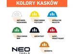 Neo Tools Casco Industriale Con Mentoniera, Circonferenza Regolabile 52-64 Cm, Materiale: Abs, Bretella A 6 Punti, Mentoniera A 4 Punti, Intervallo Di Temperatura -30°C/+50°C
