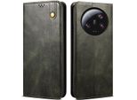 Custodia Per Xiaomi 13 Ultra, Custodia In Pelle Flip Wallet Con Funzione Stand Verde