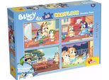 Lisciani - Bluey - 4 Puzzle Da 48 Pezzi Ciascuno - Gioco Creativo - Gioco Di Puzzle - Diversi Personaggi - Doppia Faccia - 2 In 1 - Puzzle E Colori - 35 X 25 Cm - Per Bambini Dai 4 Anni In Su