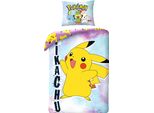 Halantex Lino Incluso PokéMon Pikachu Smile Cotone, 140/200, 70/90 Cm