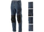 Pantaloni Da Lavoro, Jeans Elasticizzati, Blu Navy/Nero, Taglia M
