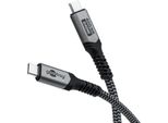Goobay 74213 Cavo USB-C™ Con Guaina In Tessuto, USB4™, 240 W, 40 Gbit/S, Power Delivery, 1,8 M, 1,8 M, Nero-Grigio - Spinotto USB-C™ > Spinotto USB-C™