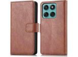 Custodia Per Cellulare Imoshion Per Motorola Edge 60 Fusion - Flip Cover Libreria Flip - Marrone