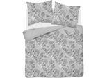 Biancheria Da Letto In Raso 160X200 Grigio Fiori 4601 A Home Satin 64