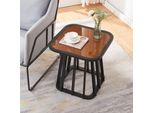Comodino 'Burgess' 51 X 51 X 51 Cm Con Struttura In Bambù Piano Quadrato Look Nero/Noce