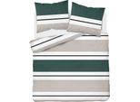 Biancheria Da Letto In Raso Di Cotone 220X200 Home Raso A Righe Verde E Beige
