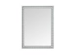 Mo.Wa Specchio Da Parete Rettangolare Con Cornice In Legno 58X78 Cm Argento, Decorato, Italy Specchio Soggiorno Bagno Hall Specchio Guardaroba