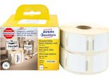 Avery Zweckform A1933083, Etichette In Rotolo, 25 X 25 Mm, 1.700 Etichette / 2 Rotoli, Bianco