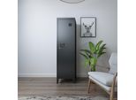Armadietto Singolo 'Kurikka' Con 2 Ripiani In Metallo Con Serratura 137 X 38 X 38 Cm Nero