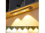 Luce Sottopensile A Led Da 30 Cm 3 Colori Di Luce Striscia Luminosa Ricaricabile Con Sensore Di Movimento Luce Per Armadietti Luce Per Cucina, Argento