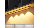 60 Cm Led Sottopensile 3 Colori Di Luce Striscia Luminosa Ricaricabile Con Sensore Di Movimento Luce Per Armadietto Luce Per Cucina, Argento