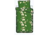 Jerry Fabrics Biancheria Da Letto In Microfibra 140X200 Correy Ii Fiori Verdi Federa 70X90