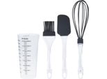 Set Di 4 Utensili Da Pasticceria Excellent Houseware, Plastica/Silicone, 7,5X16 Cm, Antracite/Trasparente