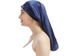 Inf Cuffia Per Capelli, Cuffia Da Notte, Cuffia Da Notte In Seta Blu Scuro