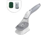 Inf Spazzola Per Piatti Con Dispenser Di Sapone Integrato Grigio
