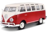Maisto - Volkswagen Van Samba, Bianco/Rosso 1:25