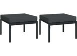 Sgabello Da Giardino Con Cuscini Grigi 2 Pezzi 60X60X35 Cm In Acciaio