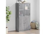 Vidaxl Credenza Con Ante Grey Sonoma 68X37X142 Cm Materiale A Base Di Legno